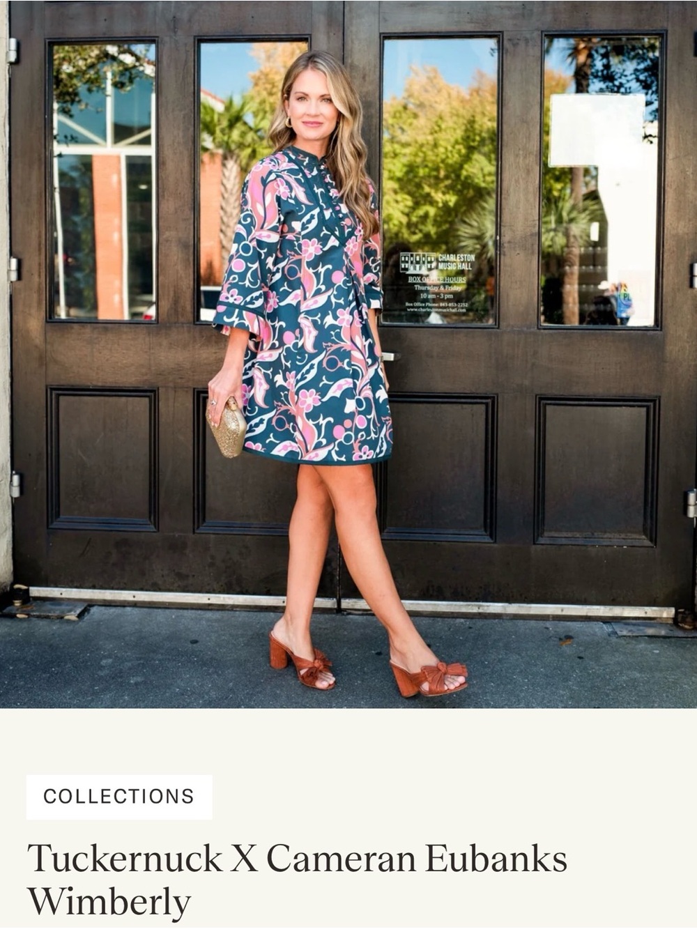 Tuckernuck x Cameron Eubanks Wimberly Floral A-Line Dress in Navy and Pink